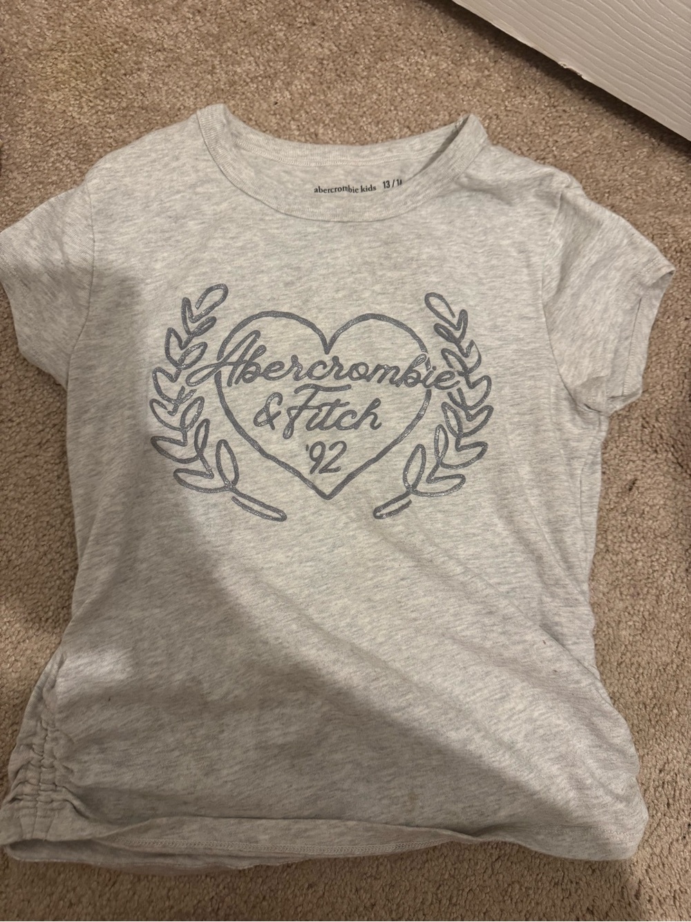abercrombie kids Heather Gray Heart Logo Tee